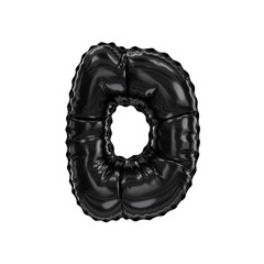 3D glossy black latex helium balloon letter D
