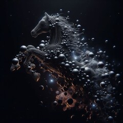 Spherical horse in vacuum. Space abstract universe