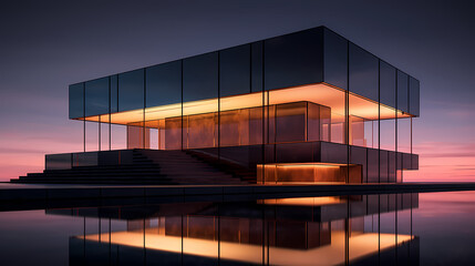 3d render of abstract futuristic architecture with empty concrete floor