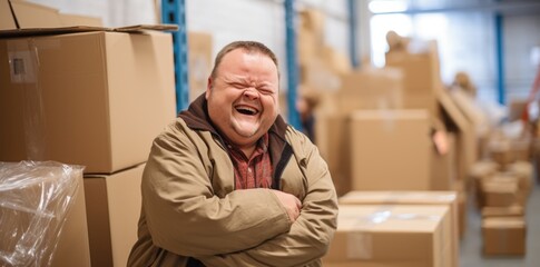 Down syndrome persona, resilience and positivity, radiant joy, genuine smile.