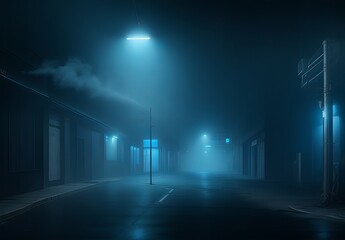 A dark empty street dark blue background