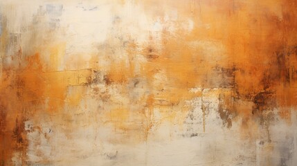 Fototapeta na wymiar Textured canvas of weathered rust, vivid orange patina, distressed painting metal wall, vintage aged surface, contemporary spray paint art