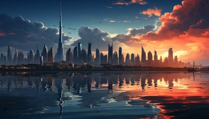 Cityscape Voyager: Exploring the Dubai at dawn