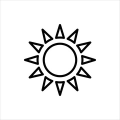 Sun Icon for Brightness, Intensity Setting icon. For web design, app, and UI. Isolated on white background