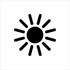 Sun Icon for Brightness, Intensity Setting icon. For web design, app, and UI. Isolated on white background