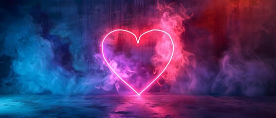 A neon heart background