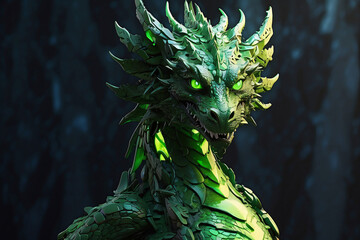 Fototapeta premium Illustration of the legend of the green dragon