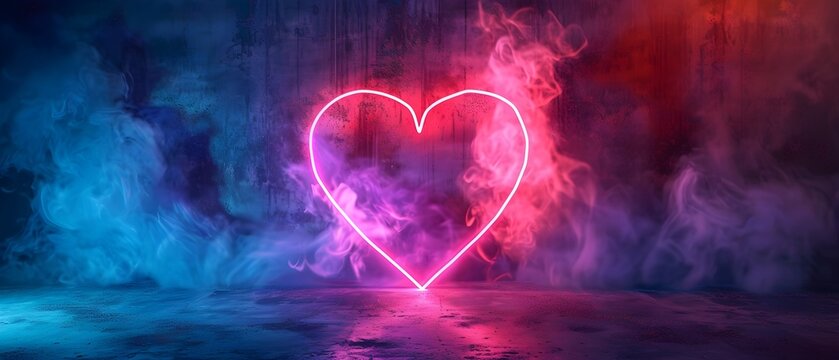 Fototapeta A neon heart background