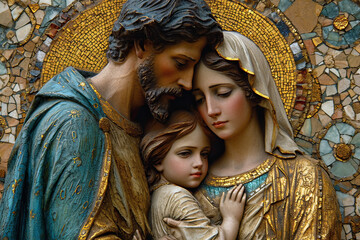 The Holy Family in Sacred Embrace © Bojan