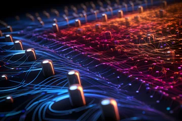 Fotobehang nano electronics and Electromagnetic waves © sugastocks