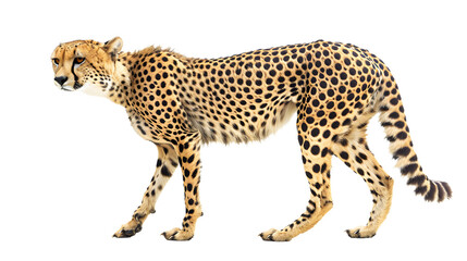 Cheetah Standing on White Background