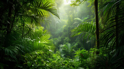 The vegetation of a tropical forest - obrazy, fototapety, plakaty