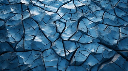 Painted blue cracked wallpaper
