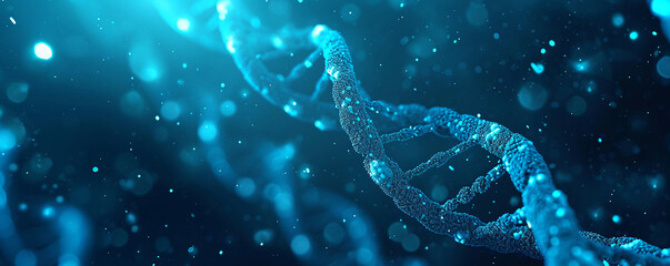 A blue DNA genome poster - obrazy, fototapety, plakaty