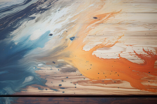 paint smeared on wooden surface