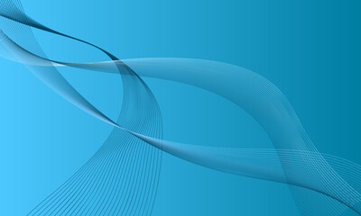 blue smooth business lines wave curves on soft gradient abstract background