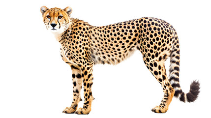 Cheetah Standing on a White Background