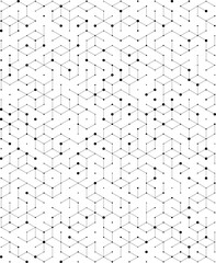 Modern vector seamless pattern. Abstract hexagon black isolated on white background. Vector Format Illustration 