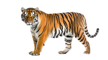 Tiger Standing on White Background