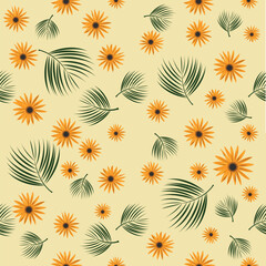 Spring seamless pattern with flowers,Vector colorful kids background. Cute t-shirt design for kids clothing.