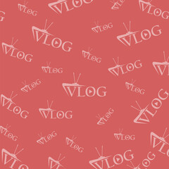 Creative logo for video vlog or channel Seamless pattern