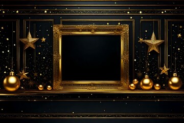 christmas frame with stars
