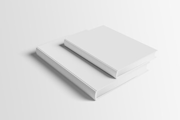 Blank books mockup with shadow and white background.