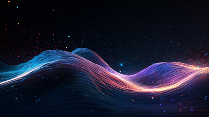 waves and light abstract modern illustration, in the style of data visualization,