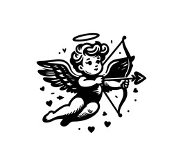 Cupid hand drawn vector illustration love graphic asset