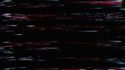 Glitch noise static television VFX. Visual video effects stripes background, CRT tv screen no signal glitch effect - 719219341