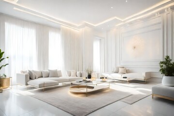 Fototapeta na wymiar modern living room with white sofa