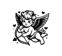 Cupid hand drawn vector illustration love graphic asset