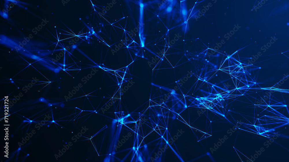 Poster network connection structure. big data. connecting points and lines. abstract technology background.