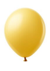 Yellow balloon isolated on transparent or white background