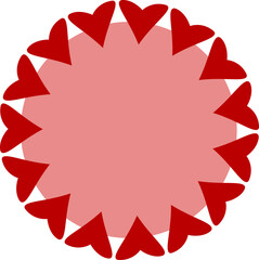Valentine Heart Burst Circle Design