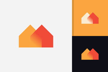 unique real estate house logo design vector template