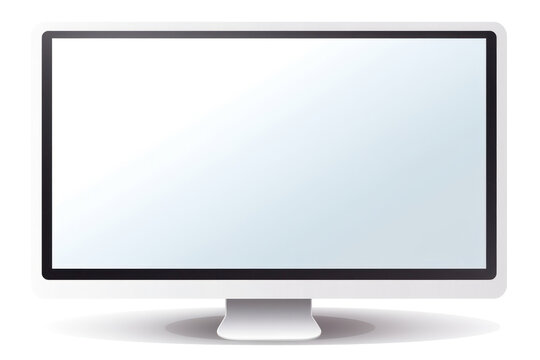 Modern LCD Monitor with Blank Display: Business Technology Illustration