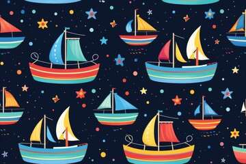 colorful background with boats