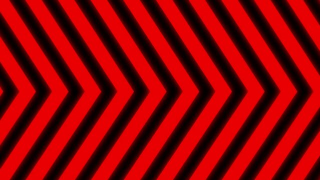 Seamless moving background. background animation with a pattern of lines moving sideways and forming arrows or triangles consisting of violet or red and black.