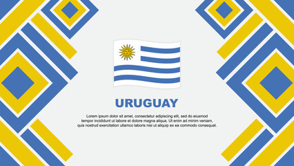 Obraz premium Uruguay Flag Abstract Background Design Template. Uruguay Independence Day Banner Wallpaper Vector Illustration. Uruguay