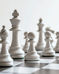 Minimalistisches Schachbrett mit Figuren