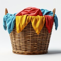3D Rendering Illustration Laundry Basket Full, 3d  illustration