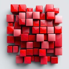 30 Discount Red Cubes On White, 3d  illustration