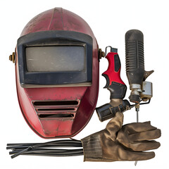 Welding equipment isolated on white background, cinematic, png
 - obrazy, fototapety, plakaty