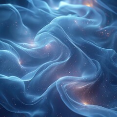 Obraz premium Abstract Blue Glowing Shapes Fantasy Light, 3d illustration