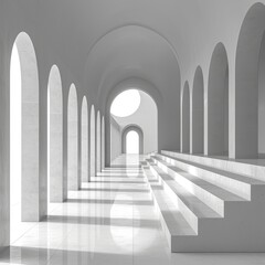 Abstract White Architecture Design Concept 3D, 3d  illustration