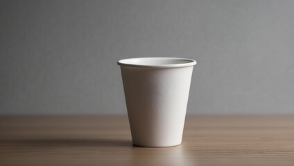 Mockup paper cup on a wooden table