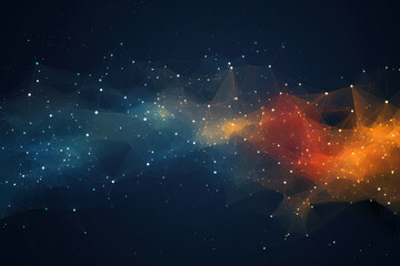 Nebula of Stardust: A Cosmic Symphony Set on a Vibrant Blue Stage - obrazy, fototapety, plakaty