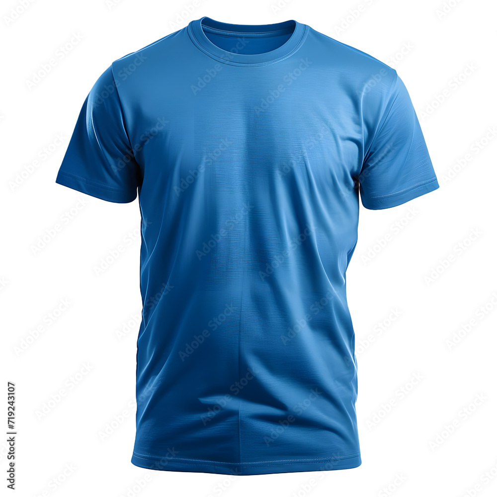 Wall mural blue t shirt round neck plain transparent background