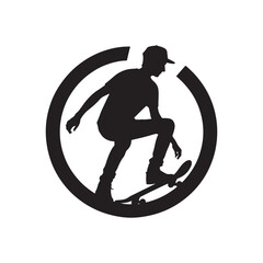 Rollercoaster of Emotion: Dynamic Person Skating Silhouettes Expressing the Rollercoaster of Skating Feelings
